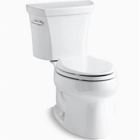 KOHLER Kohler K39980 Wellworth Elongated 1.28 GPF Toilet with Class Five Flush Technology & Left Hand Trip Lever; White K39980